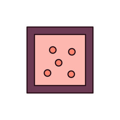 Isolated powder color makeup beauty cosmetic vector illustration