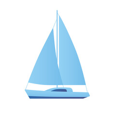 Sailboat or sailing yacht boat isolated vector
