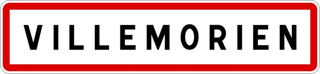 Panneau entrée ville agglomération Villemorien / Town entrance sign Villemorien