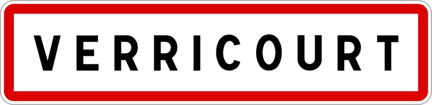 Panneau entrée ville agglomération Verricourt / Town entrance sign Verricourt