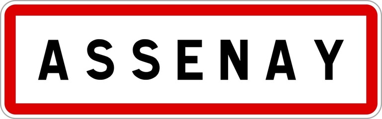Panneau entrée ville agglomération Assenay / Town entrance sign Assenay