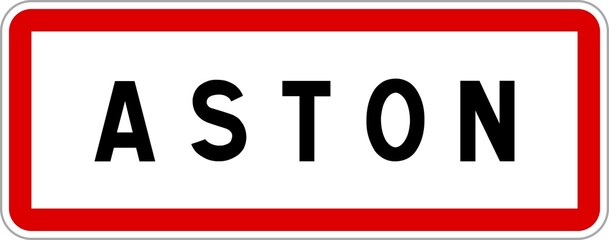 Panneau entrée ville agglomération Aston / Town entrance sign Aston
