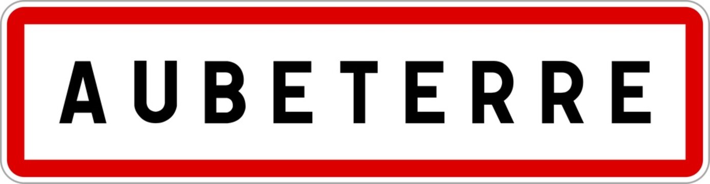 Panneau entr&eacute;e ville agglom&eacute;ration Aubeterre / Town entrance sign Aubeterre