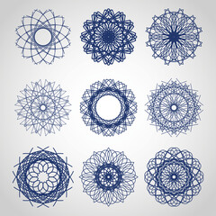 Set Of Mandala. Oriental Pattern, Vector Illustration. Islam, Arabic. Islam, Arabic. Sketches For Henna.