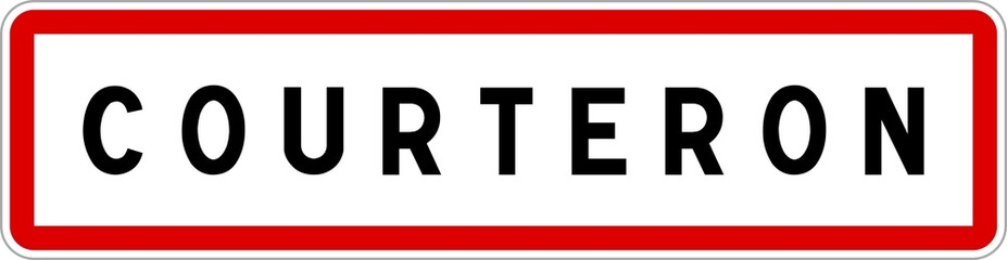 Panneau entrée ville agglomération Courteron / Town entrance sign Courteron