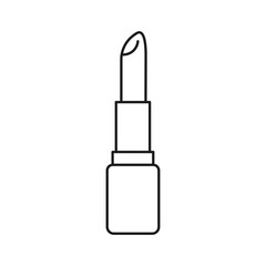Isolated lipstick draw makeup beauty cosmetic vector illustration