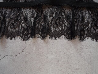 A set of women's lace underwear from bra panties - shorts in black