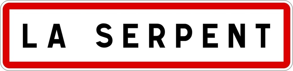 Panneau entrée ville agglomération La Serpent / Town entrance sign La Serpent