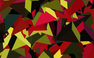 Dark Multicolor vector template with crystals, triangles.