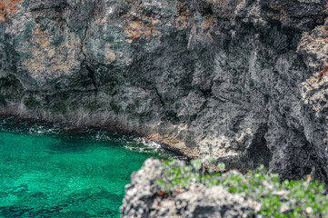 Rocky oceanfront beach an atlantic ocean central America