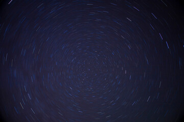 The total time interval of star trails in the night sky