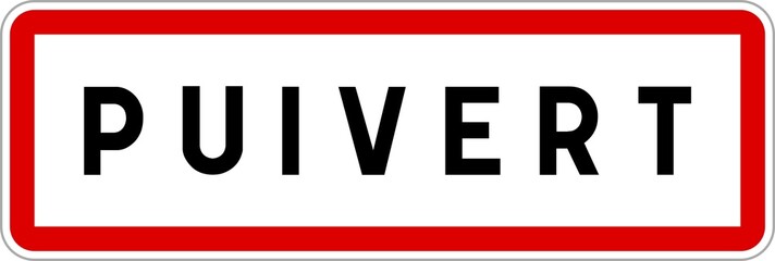 Panneau entrée ville agglomération Puivert / Town entrance sign Puivert