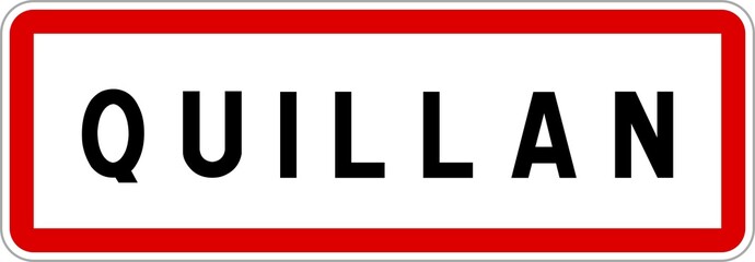 Panneau entrée ville agglomération Quillan / Town entrance sign Quillan