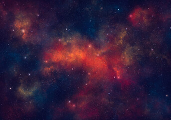 Fototapeta na wymiar Nebula and stars in night sky. Space background.