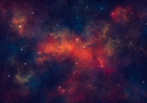 Nebula and stars in night sky. Space background. © Nada Sertic