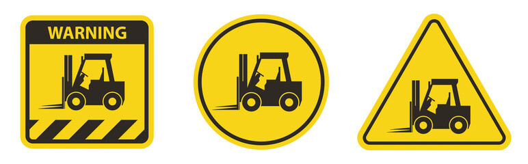 Forklift truck sign,Hazard warning forklift © Seetwo