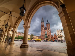 Gartenposter Krakow historical market halls as a key tourist magnet © Wolfgang Hauke