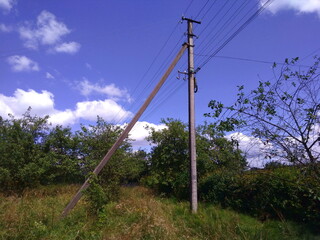 Obraz premium Power lines and communications