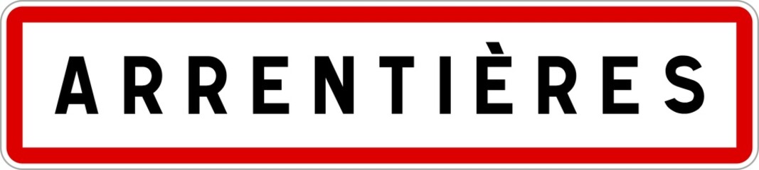 Panneau entrée ville agglomération Arrentières / Town entrance sign Arrentières