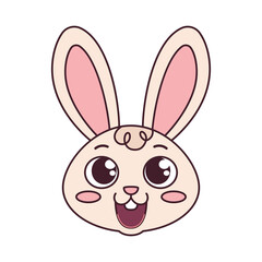 Isolated happy rabbit cartoon avatar Vector illustration