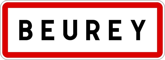 Panneau entrée ville agglomération Beurey / Town entrance sign Beurey