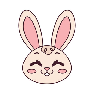 Isolated happy rabbit cartoon avatar Vector illustration