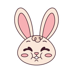 Isolated happy rabbit cartoon avatar Vector illustration