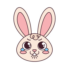 Isolated happy rabbit cartoon avatar Vector illustration