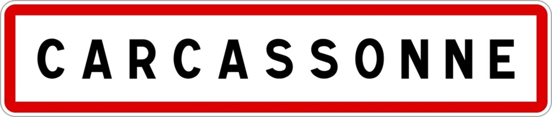 Panneau entrée ville agglomération Carcassonne / Town entrance sign Carcassonne