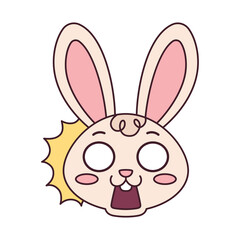 Isolated in shock rabbit cartoon avatar Vector illustration