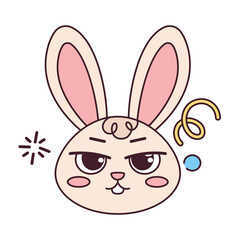Fototapeta premium Isolated angry rabbit cartoon avatar Vector illustration