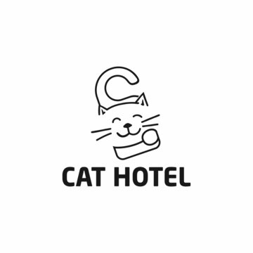 Cat Hotel image logo designs