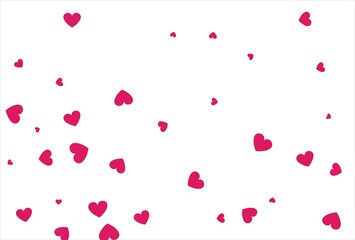 Red heart background. Love confetti background