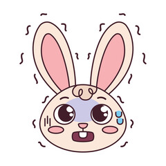 Isolated worried rabbit cartoon avatar Vector illustration