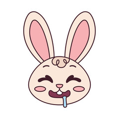 Isolated happy rabbit cartoon avatar Vector illustration