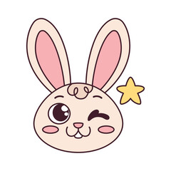 Isolated happy rabbit cartoon avatar Vector illustration