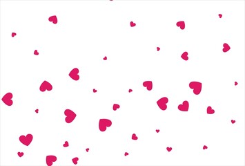 Red heart background. Love confetti background