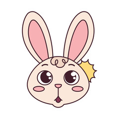 Isolated in shock rabbit cartoon avatar Vector illustration