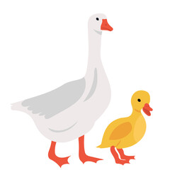 goose flat design, isolated, vector