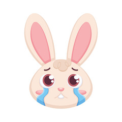 Isolated sad rabbit cartoon avatar Vector illustration