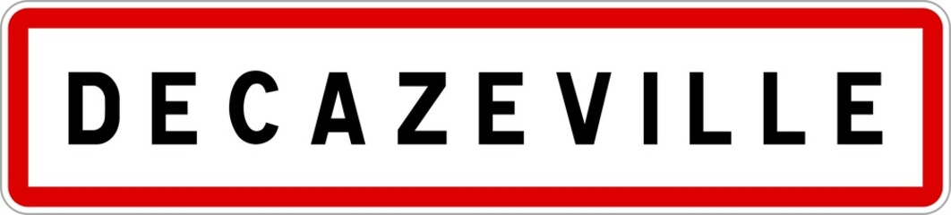 Panneau entrée ville agglomération Decazeville / Town entrance sign Decazeville