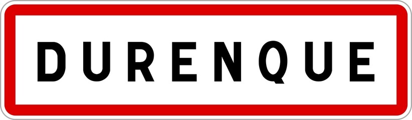 Panneau entrée ville agglomération Durenque / Town entrance sign Durenque