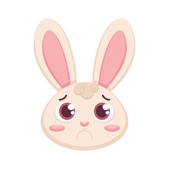Isolated sad rabbit cartoon avatar Vector illustration