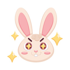 Isolated happy rabbit cartoon avatar Vector illustration
