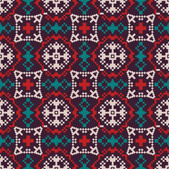 Abstract retro color seamless vector pattern. Fabric, carpet, paper ornament