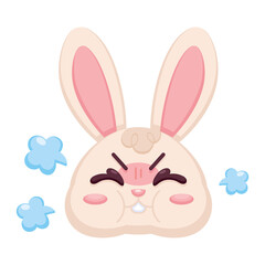 Isolated angry rabbit cartoon avatar Vector illustration