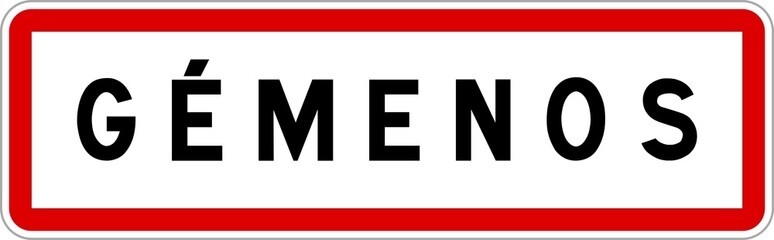 Panneau entrée ville agglomération Gémenos / Town entrance sign Gémenos