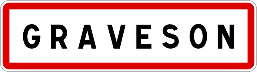 Panneau entrée ville agglomération Graveson / Town entrance sign Graveson