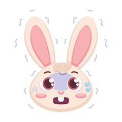 Isolated worried rabbit cartoon avatar Vector illustration