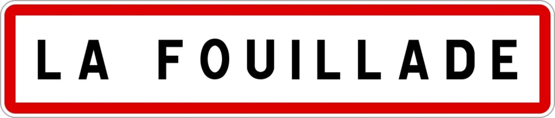 Panneau entr&eacute;e ville agglom&eacute;ration La Fouillade / Town entrance sign La Fouillade